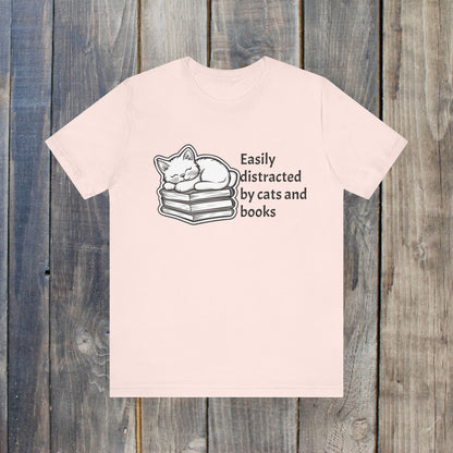 cats and books tee