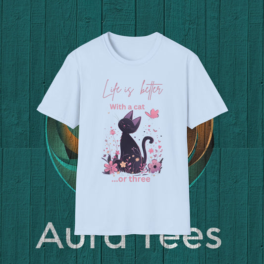 life is better cat tee