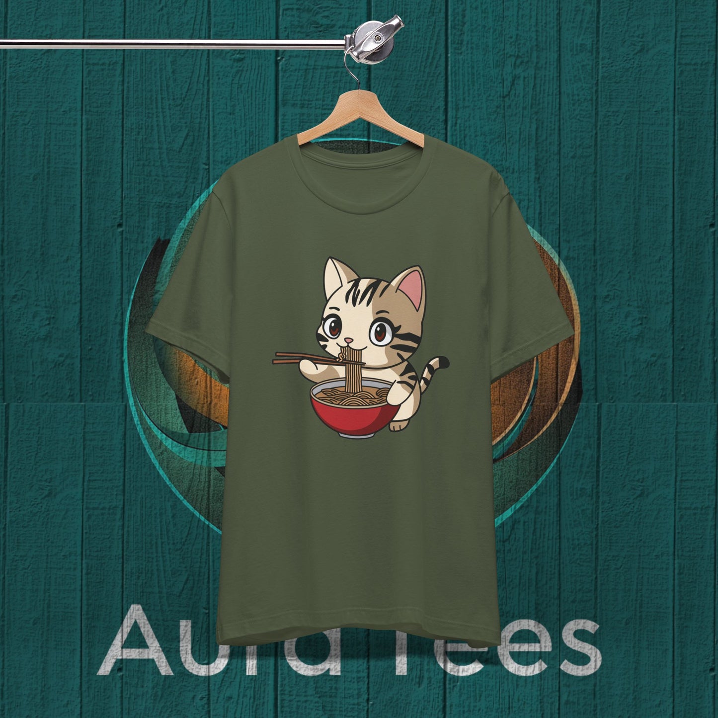 cat ramen chopsticks tee