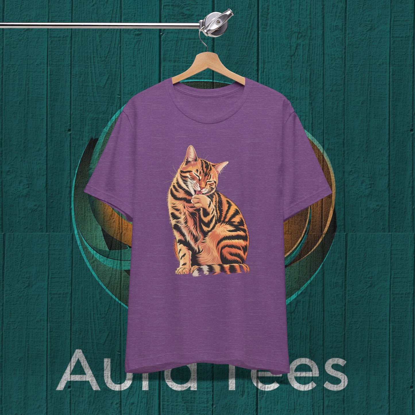 contented cat paw lick tee