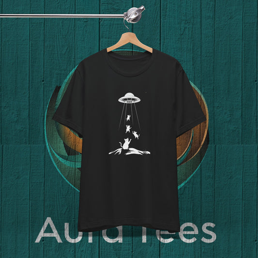 cat alien abduction tee