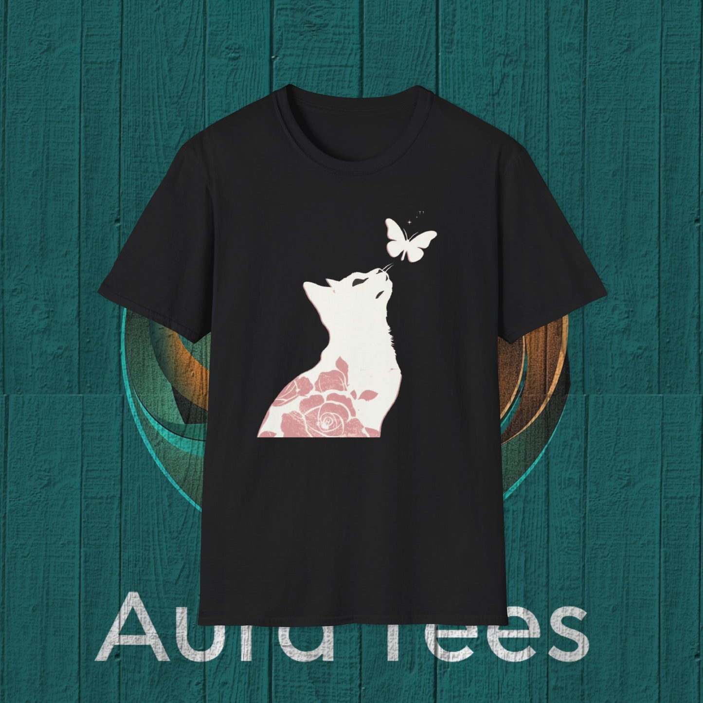 floral cat butterfly tee