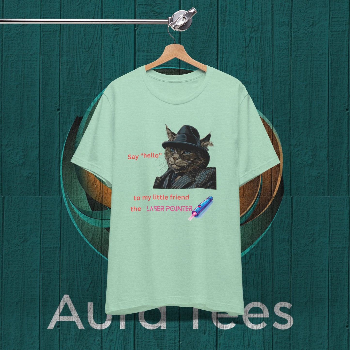 Laser pointer cat mafioso spoof tee