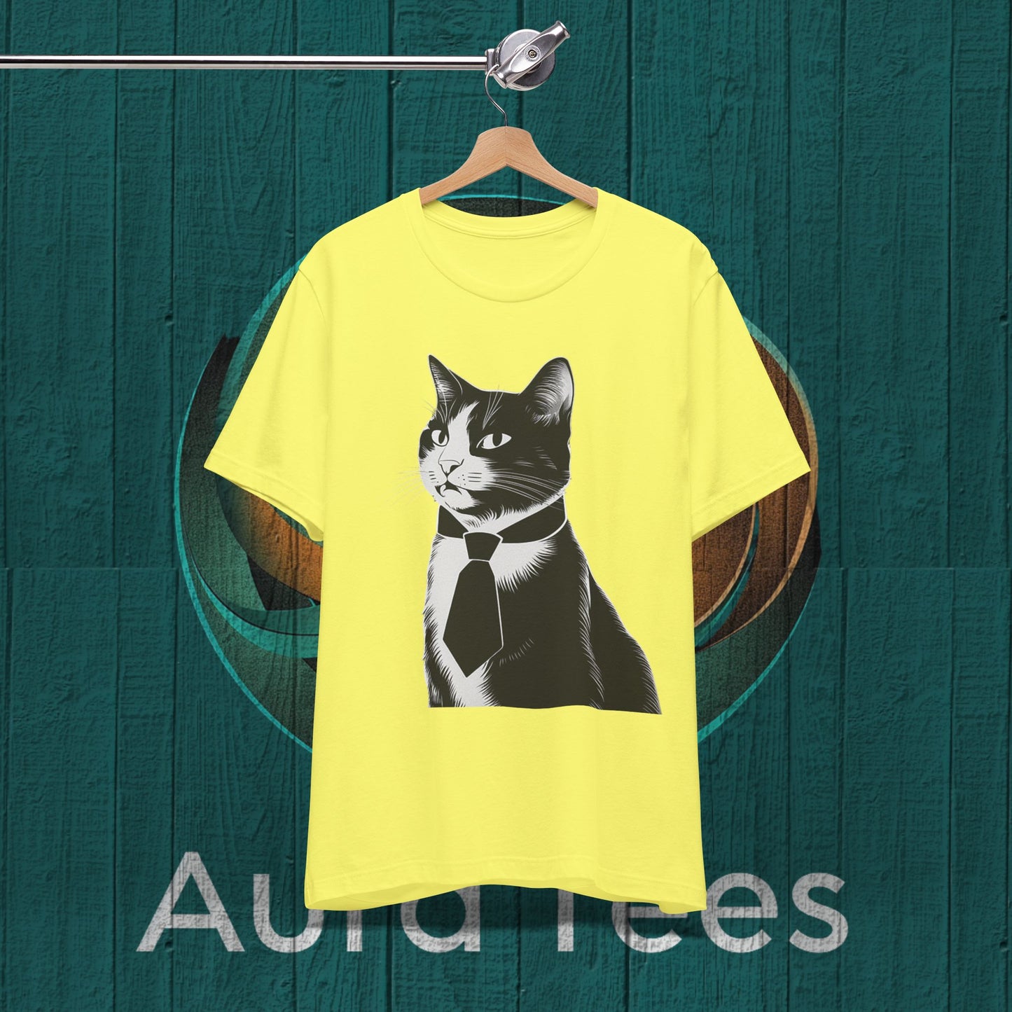 cat in tie tee