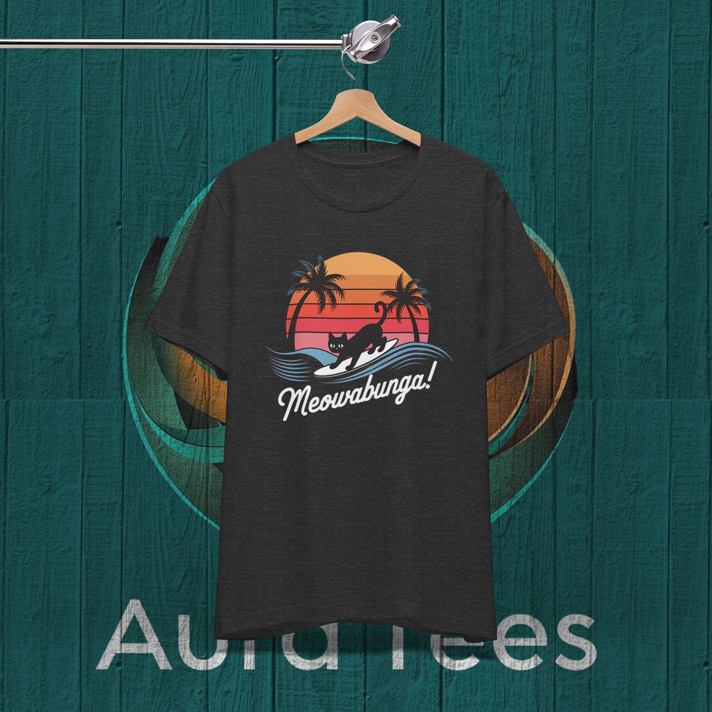 meowabunga Hawaiian cat tee