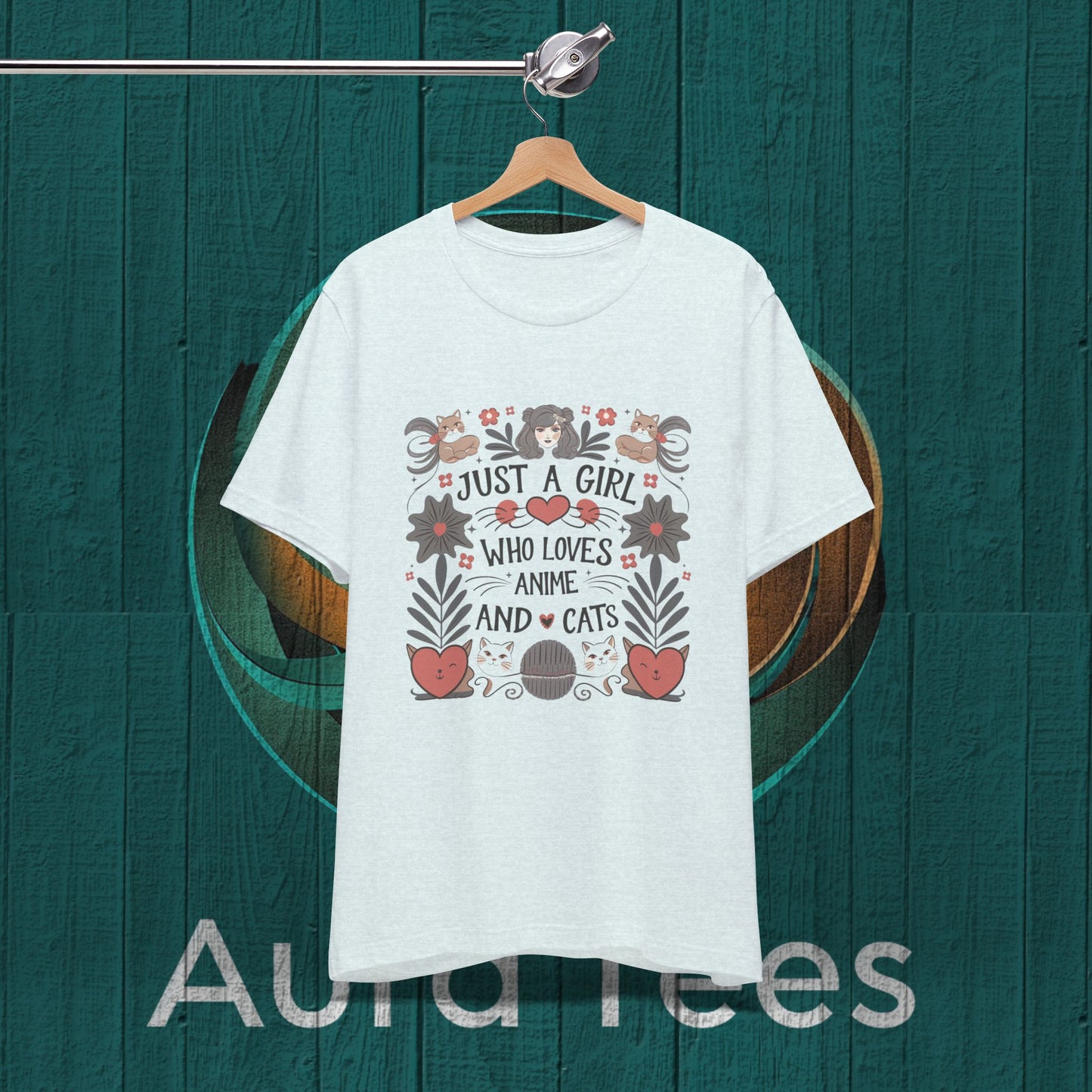 just a girl anime cats tee