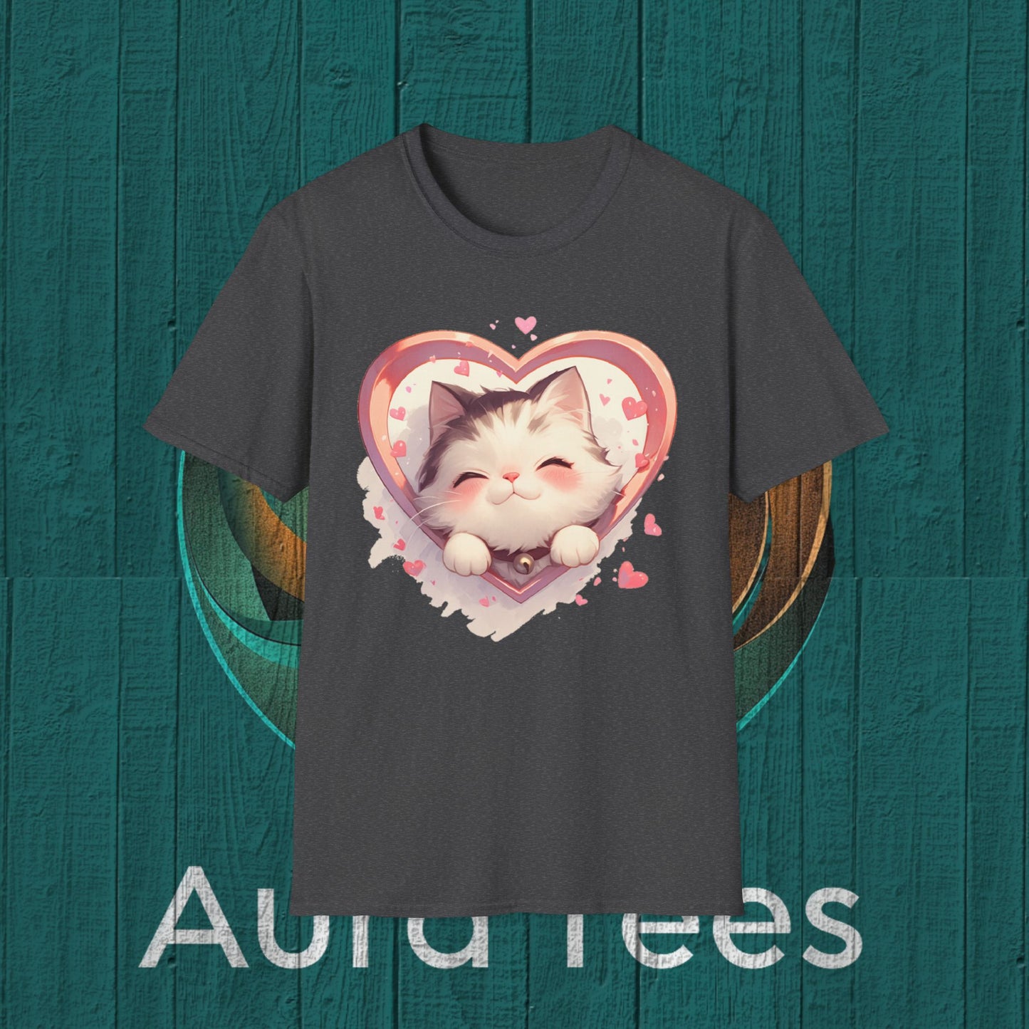 kawaii kitten heart tee