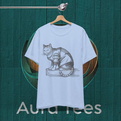 woodblock cut cat tee