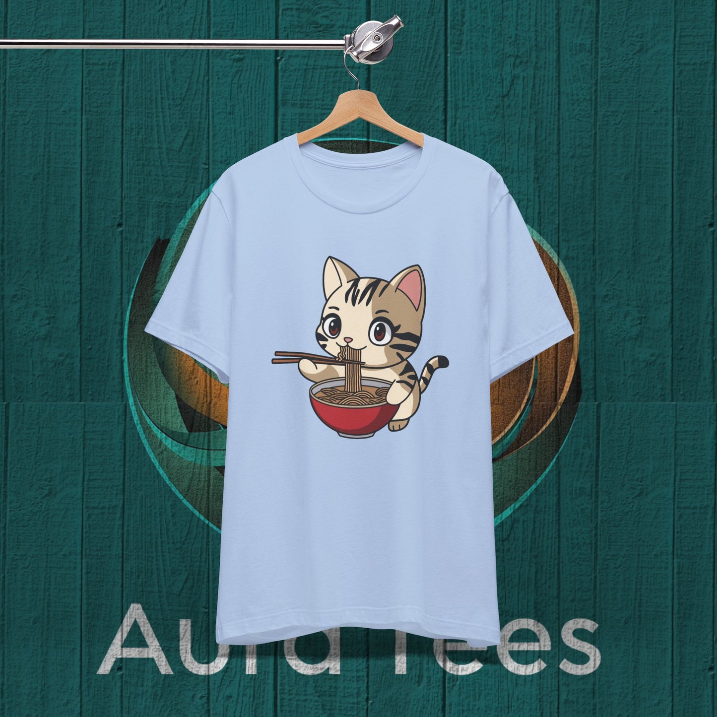cat ramen chopsticks tee