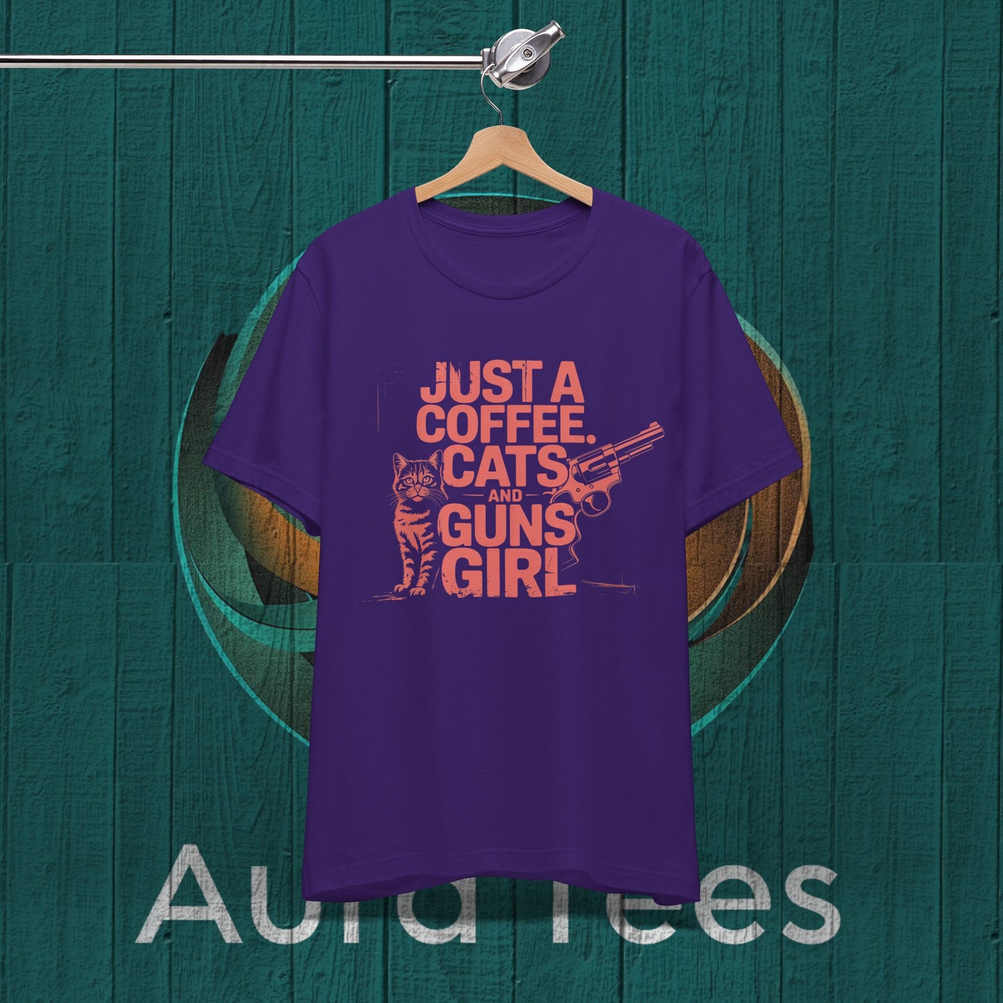 cats coffee and guns girl tee