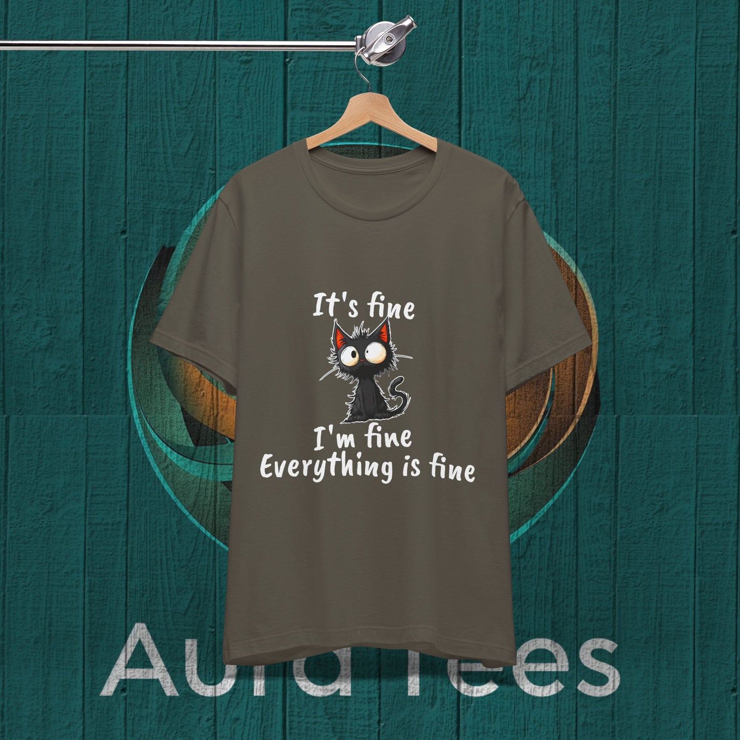 its fine I'm fine white font cat tee