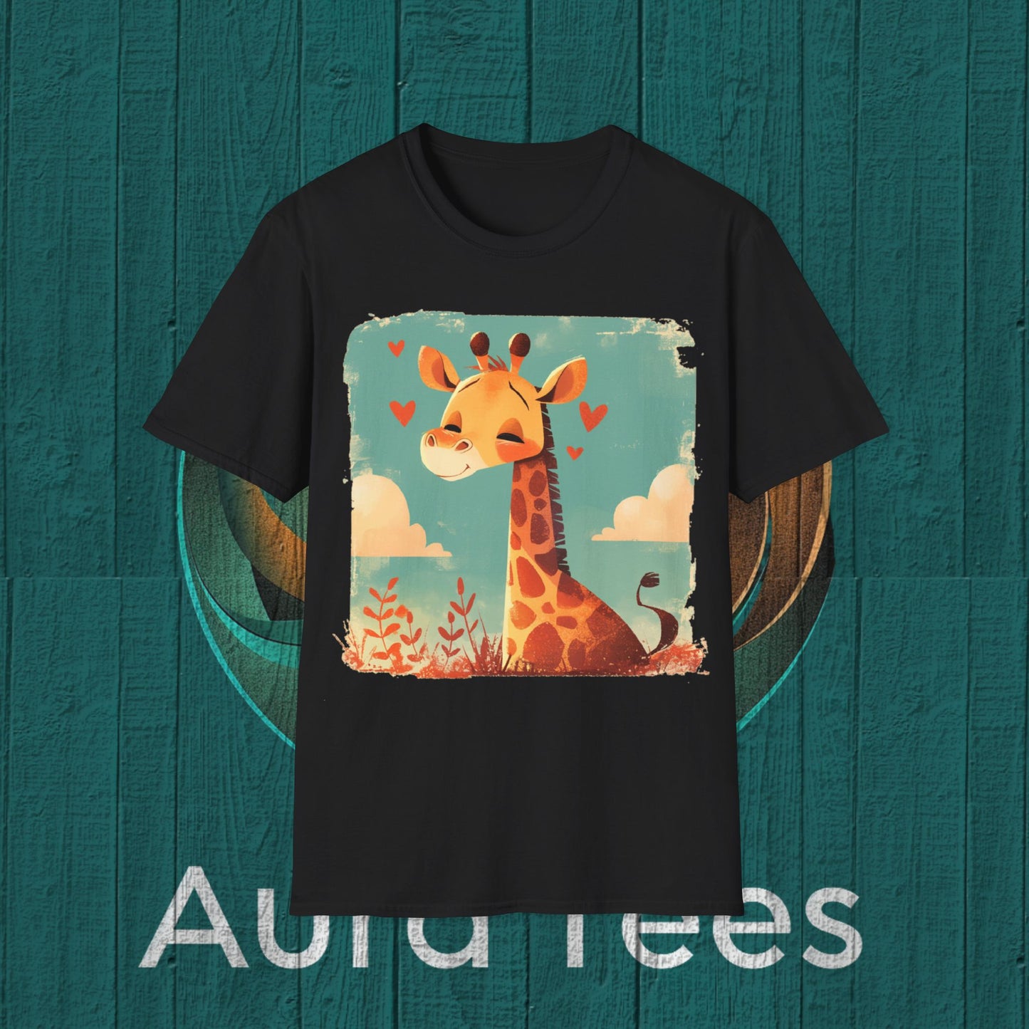 giraffe childs wallpaper tee