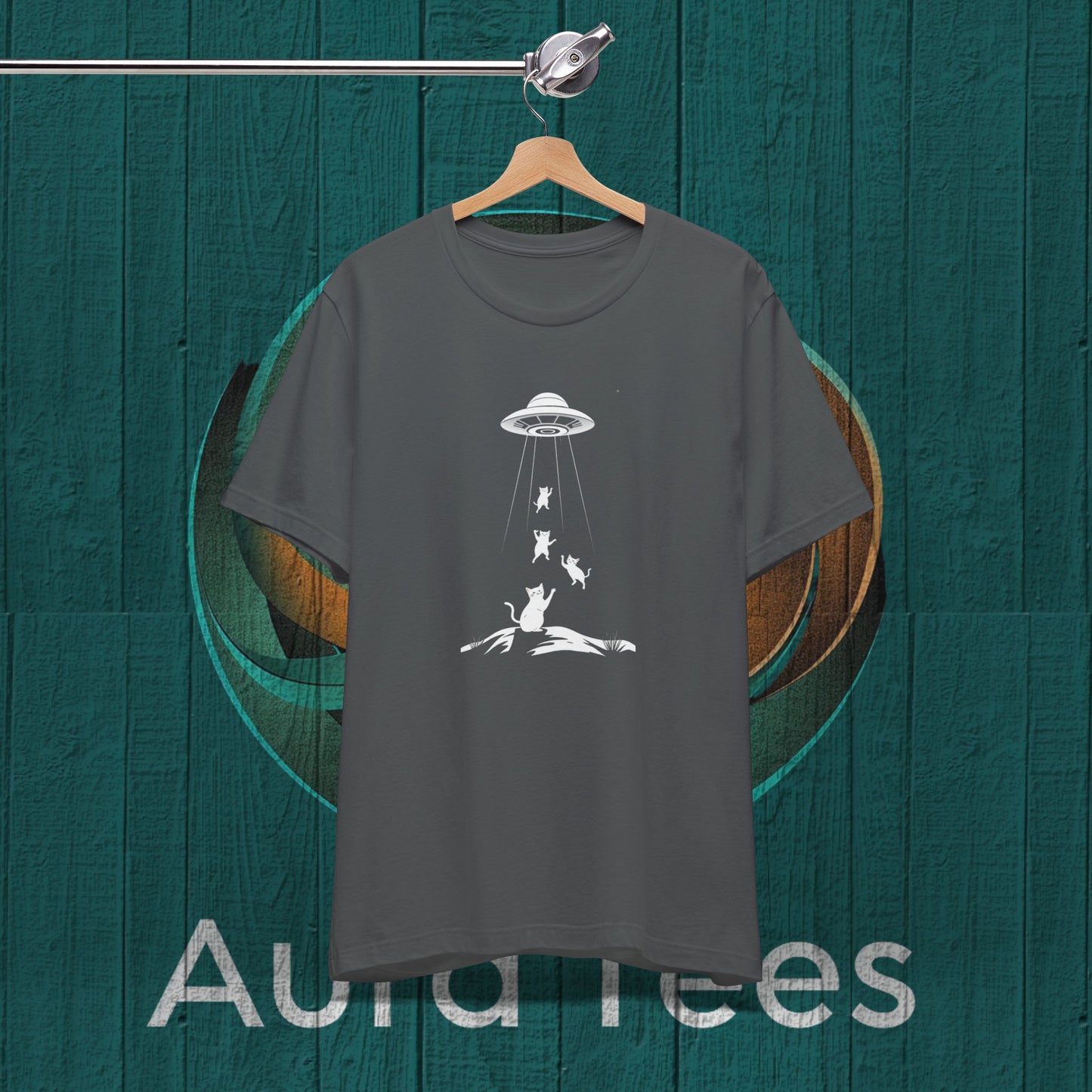 cat alien abduction tee