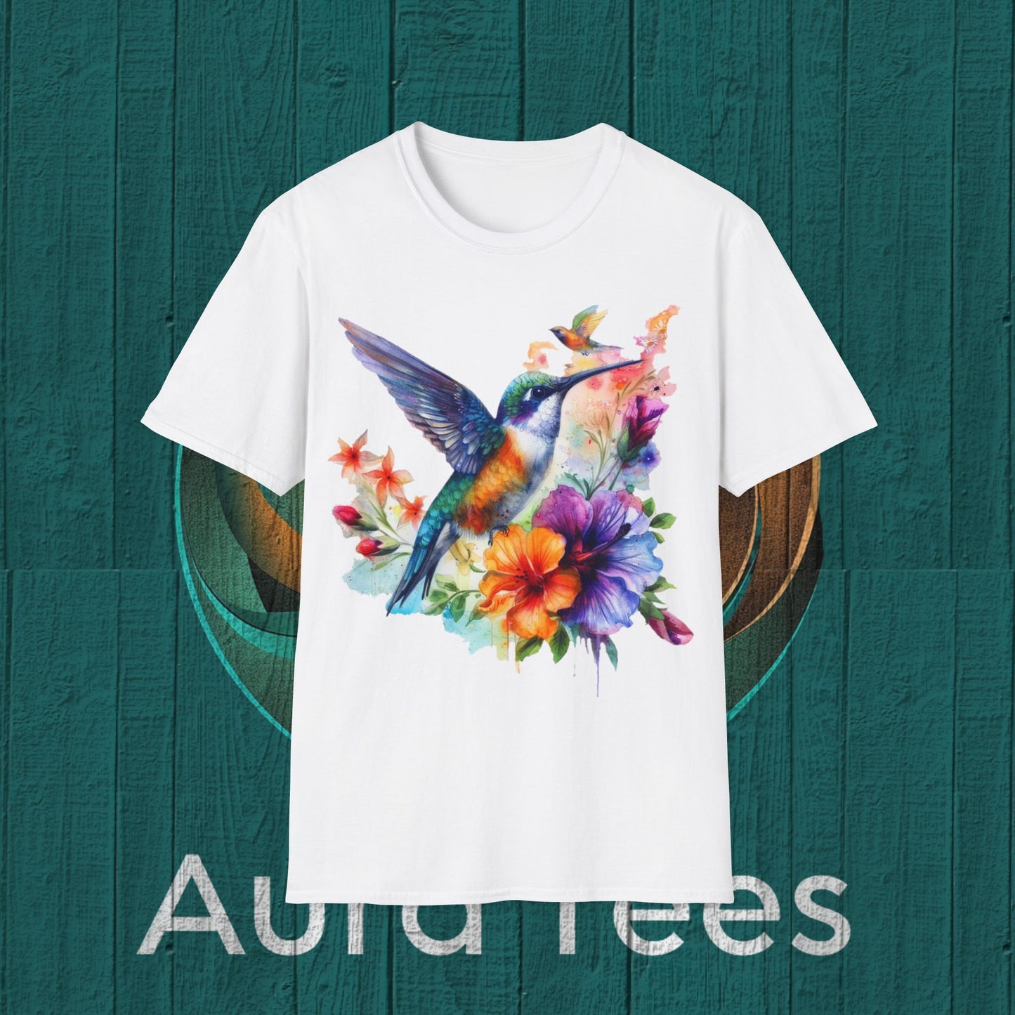 hummingbird watercolor tee