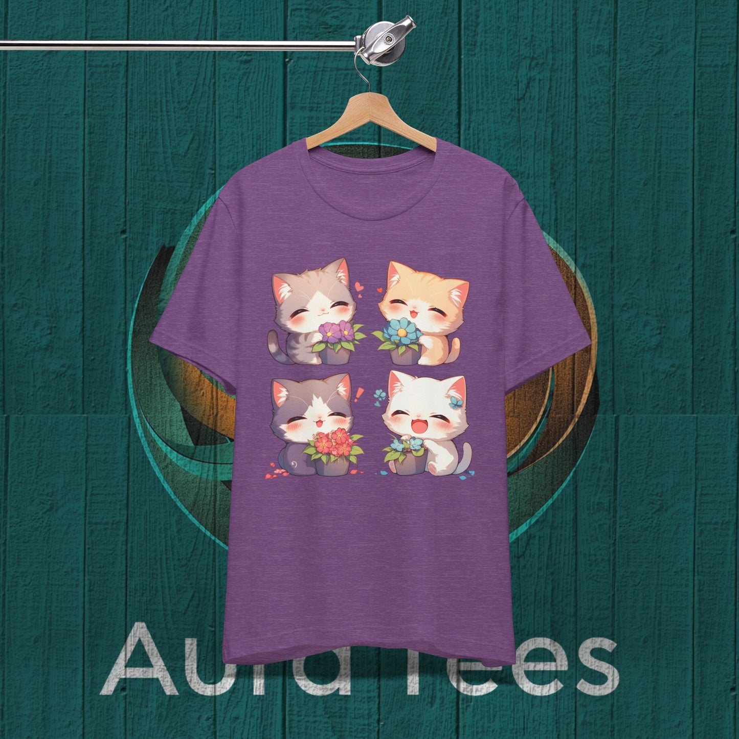 four chibi kitty tee