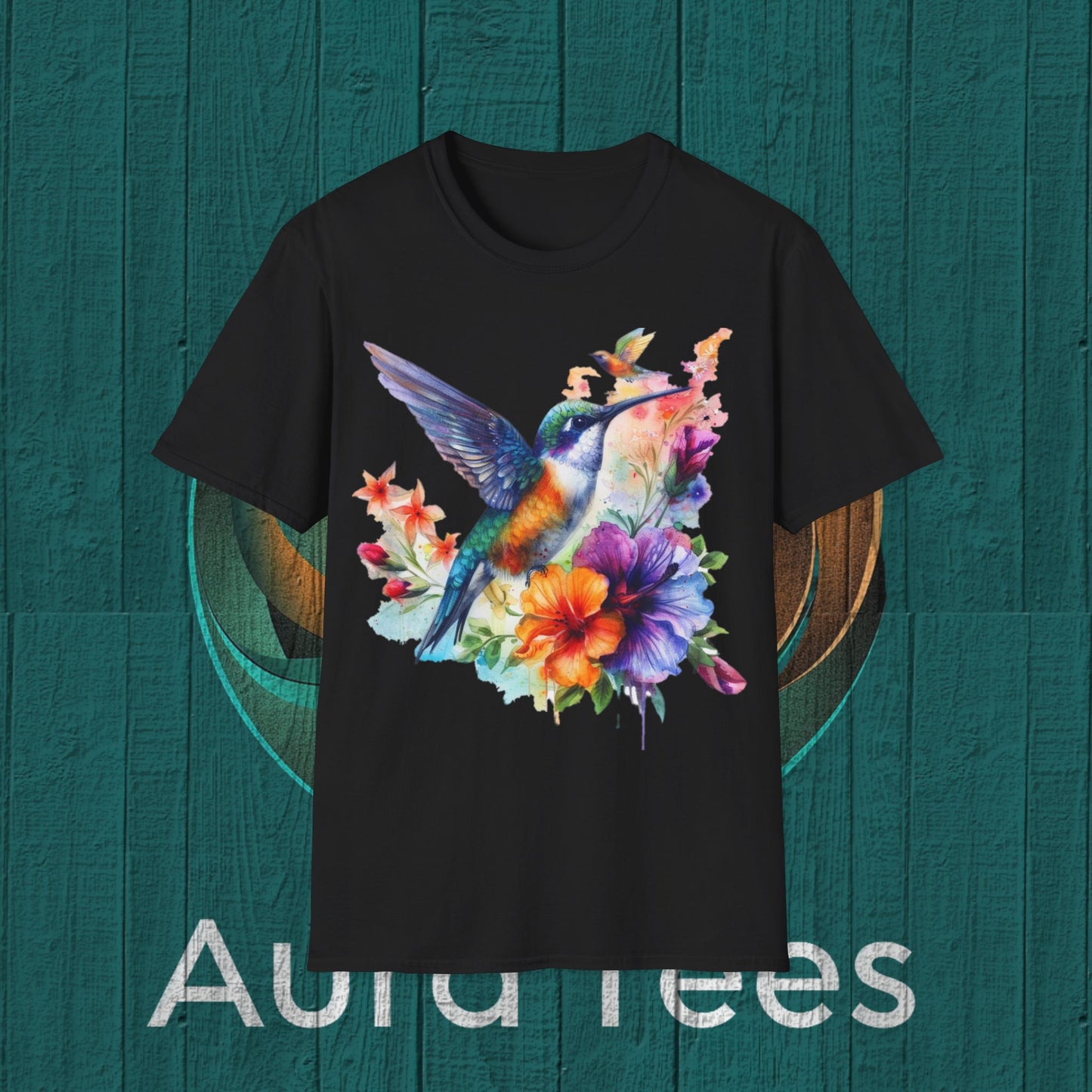 hummingbird watercolor tee