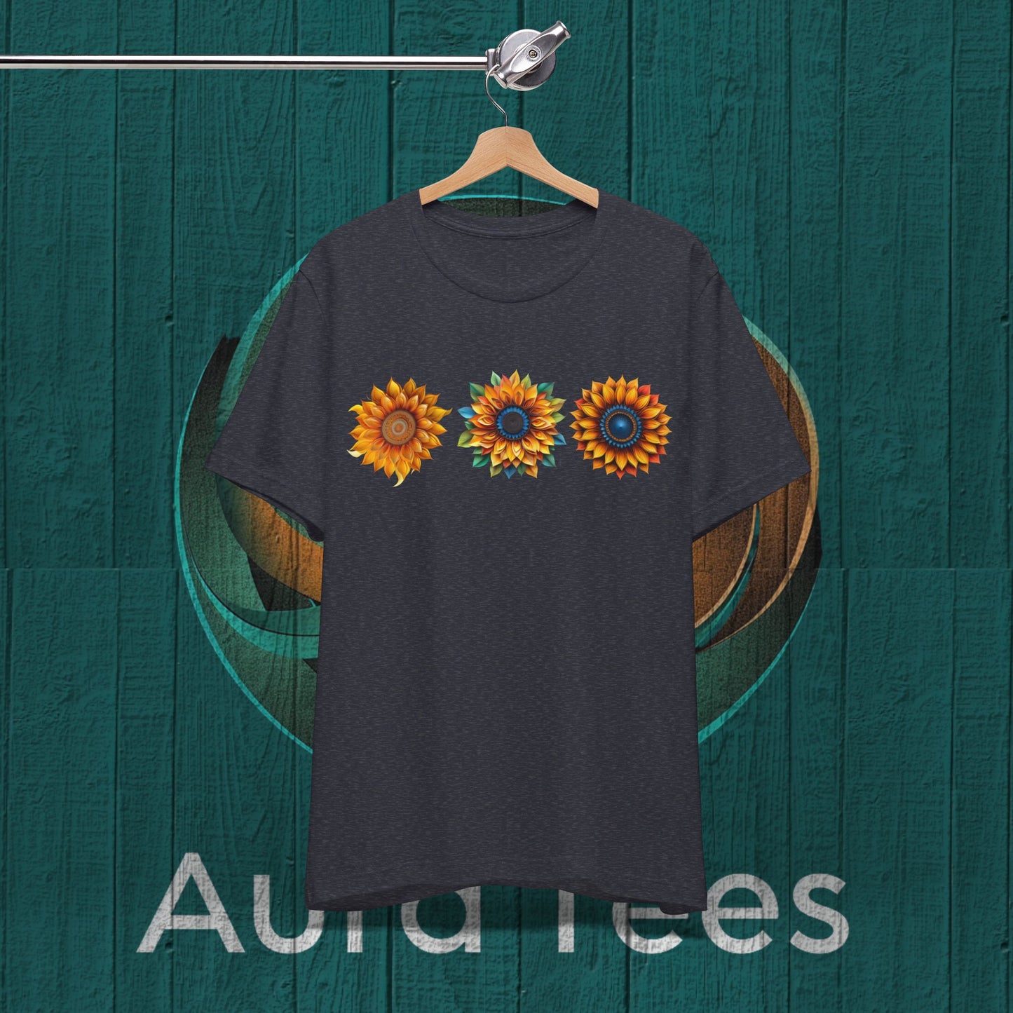 three sunflower paper quill tee