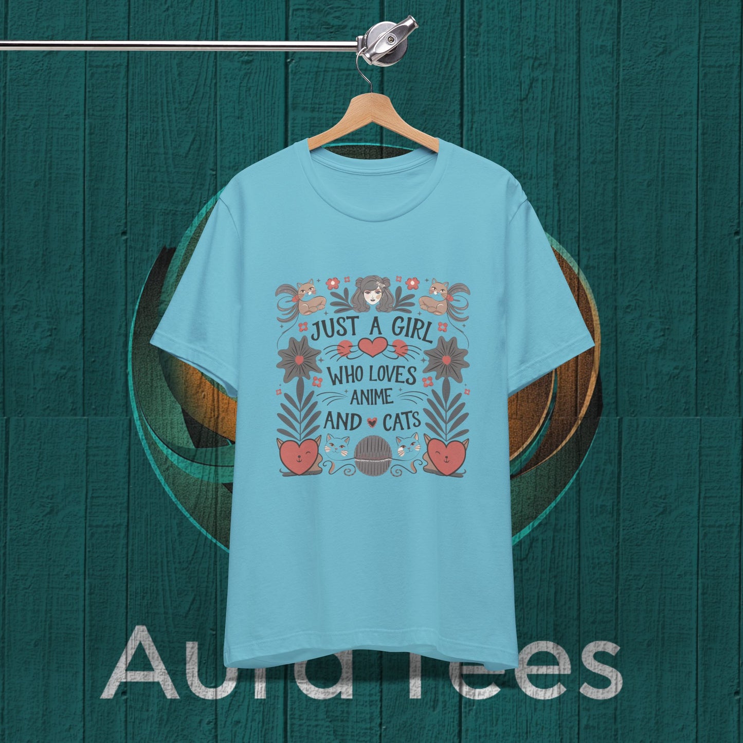just a girl anime cats tee
