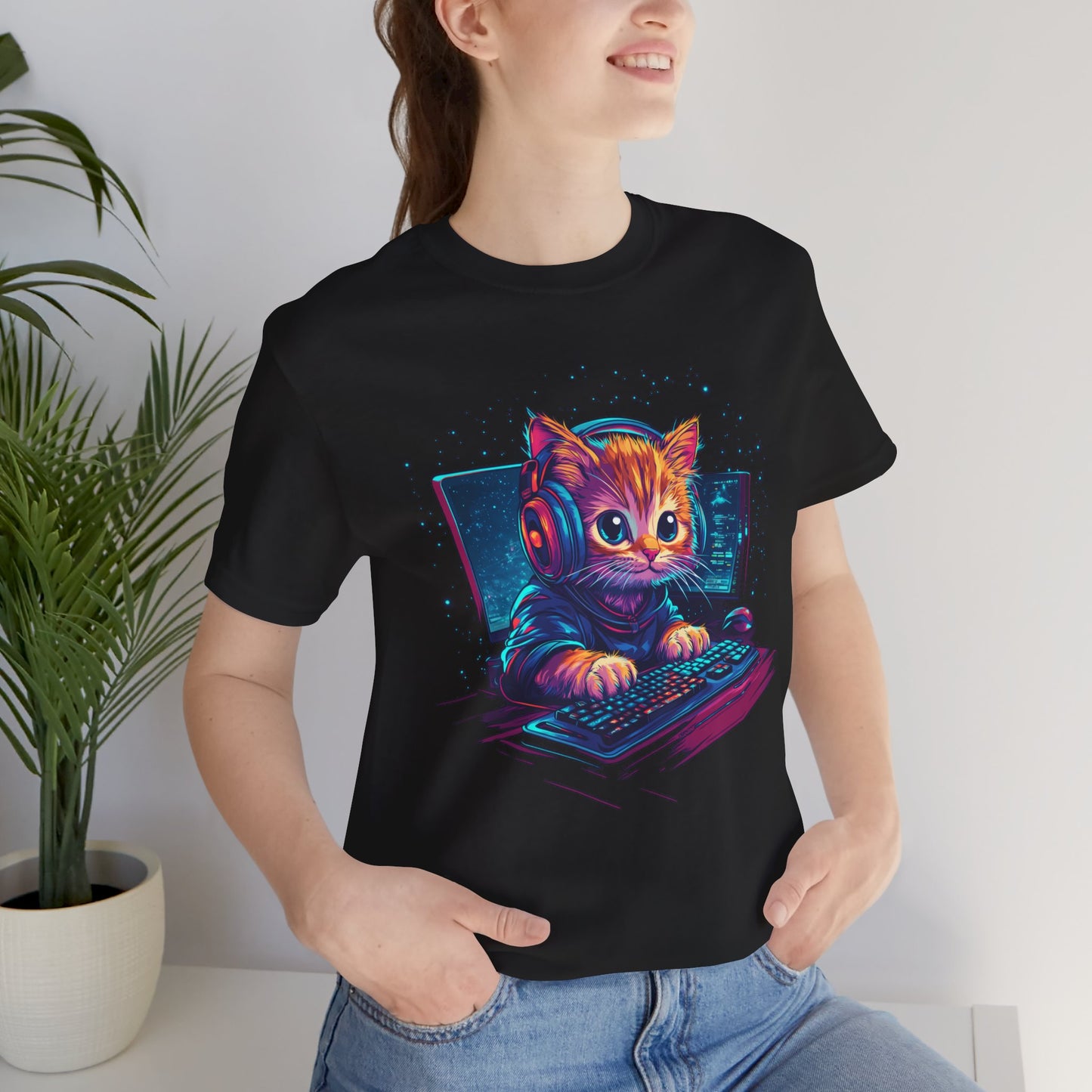 Cat gamer tee
