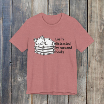 cats and books tee