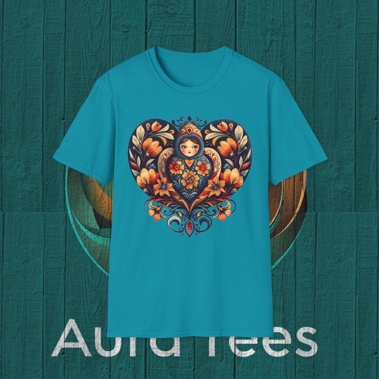 russian nesting heart tee