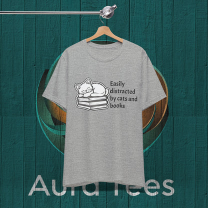 cats and books tee
