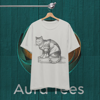 woodblock cut cat tee