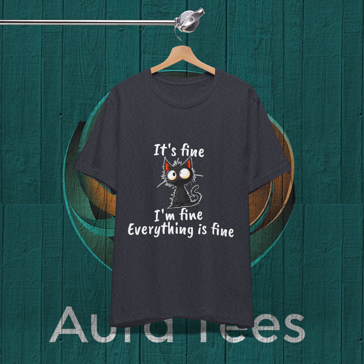 its fine I'm fine white font cat tee