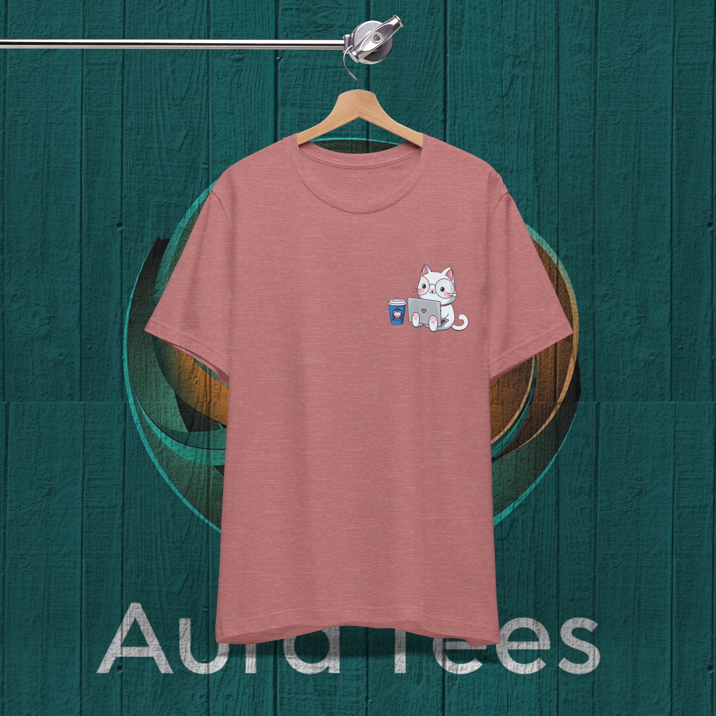 cat and laptop  tee