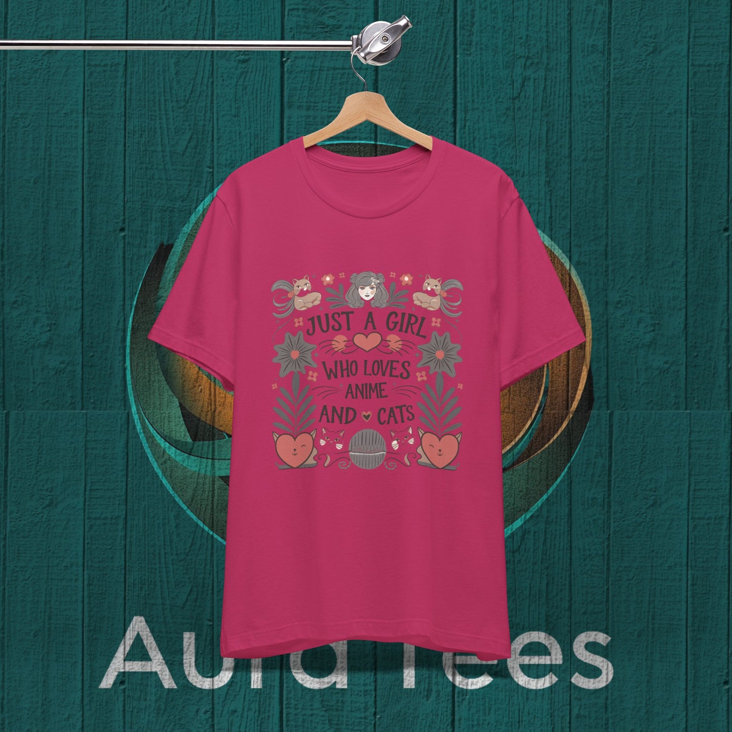 just a girl anime cats tee