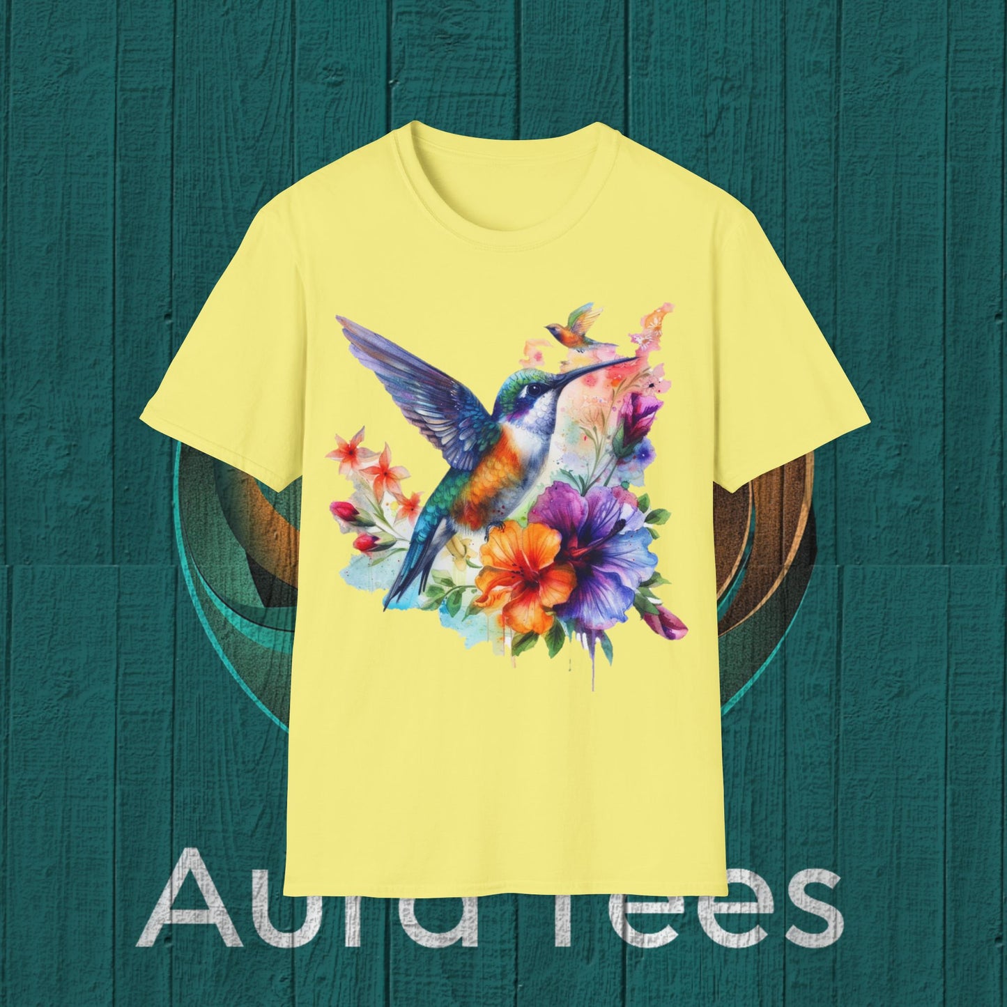 hummingbird watercolor tee