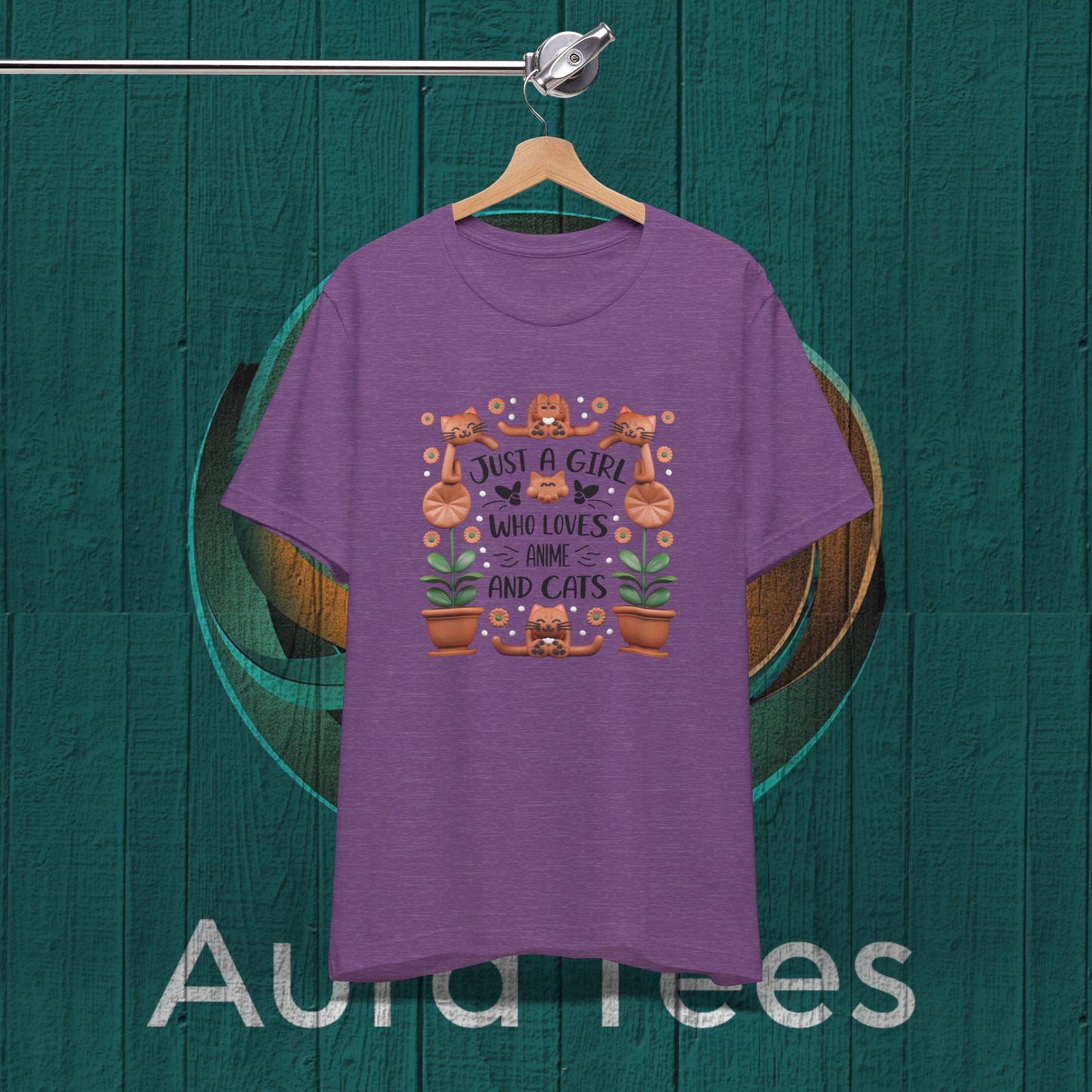 just a girl anime cats clay tee
