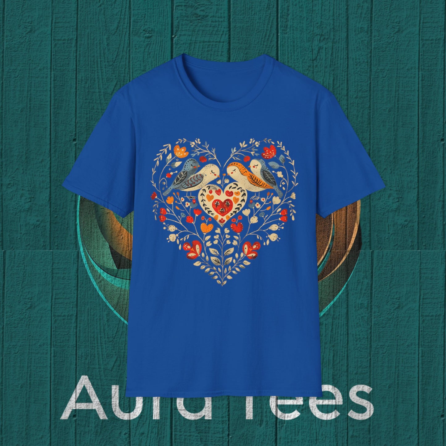 vintage bird heart tee