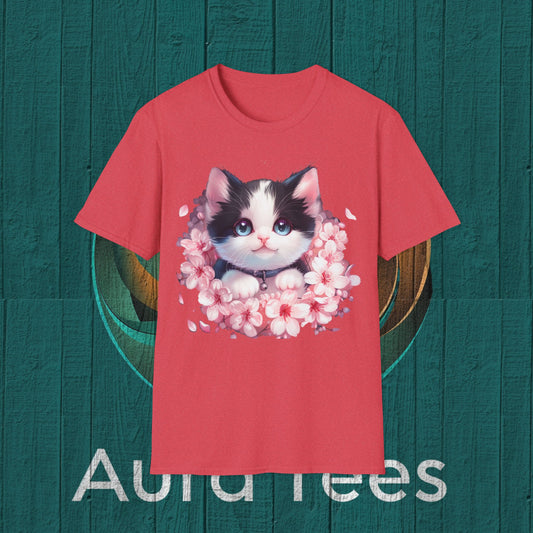 kawaii kitten flower leigh tee
