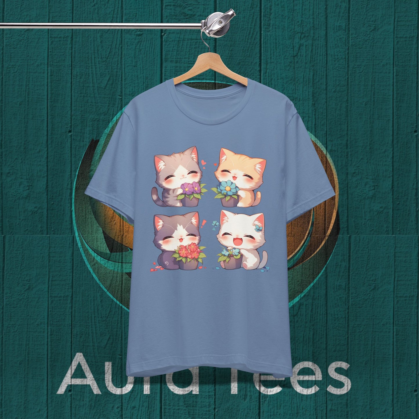 four chibi kitty tee