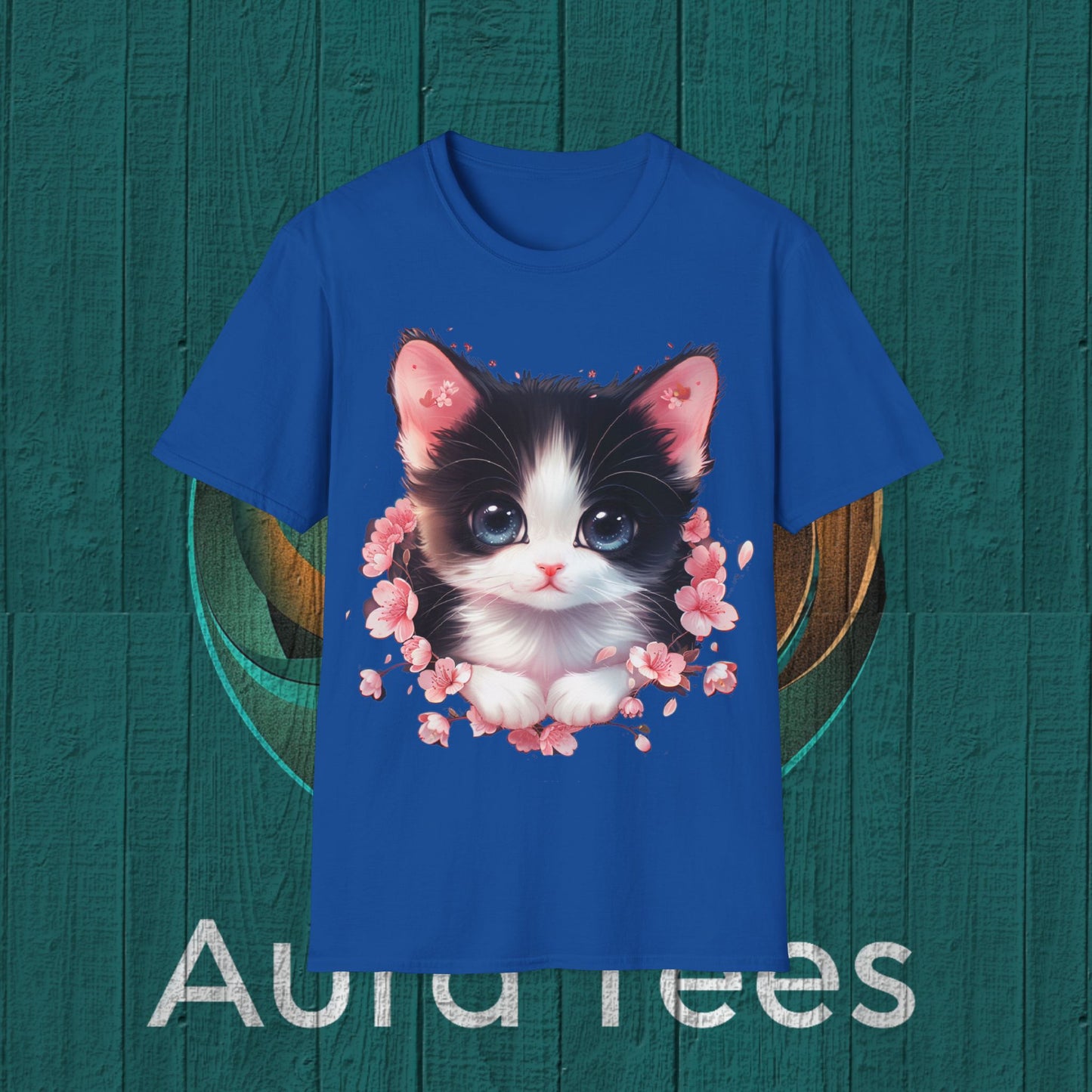 kawaii kitten flower burst tee