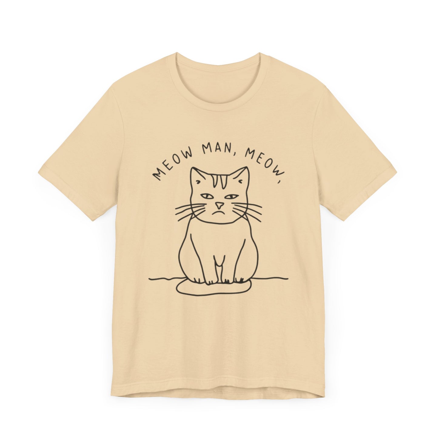 meow man cat spoof tee