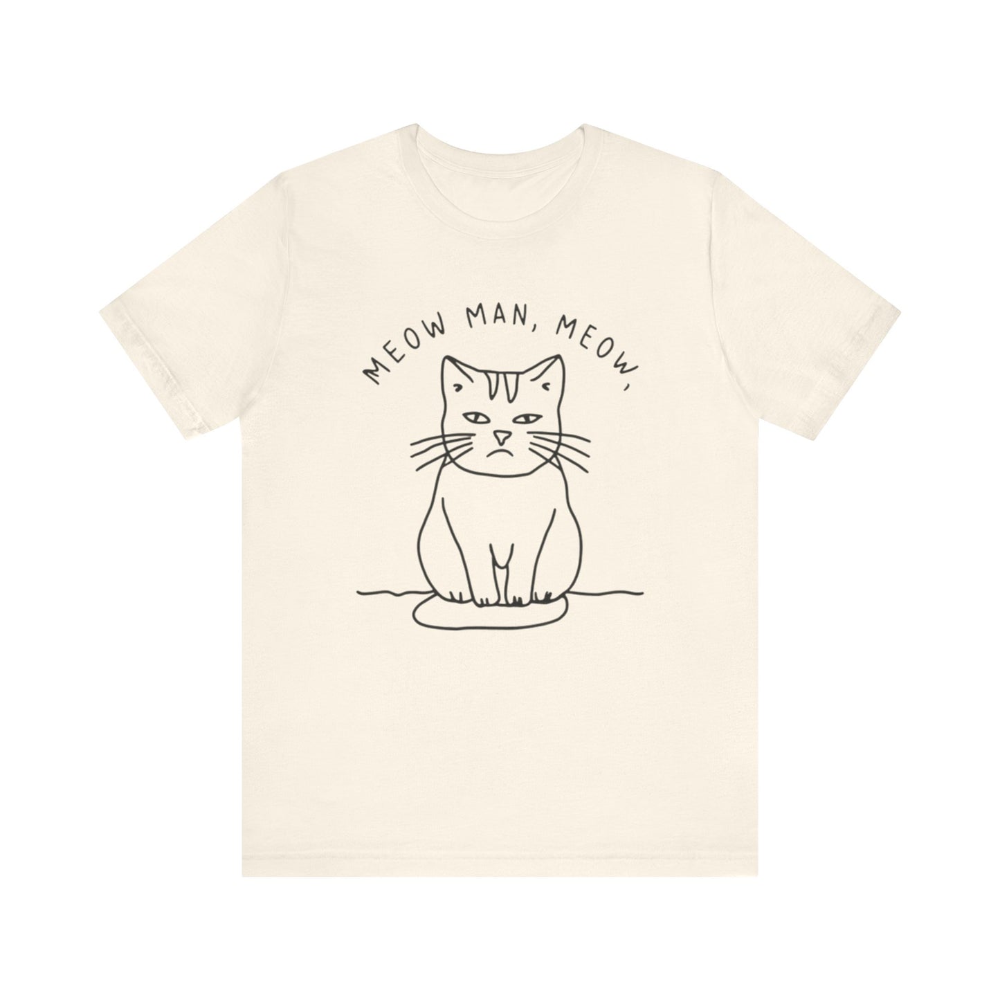 meow man cat spoof tee