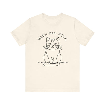 meow man cat spoof tee