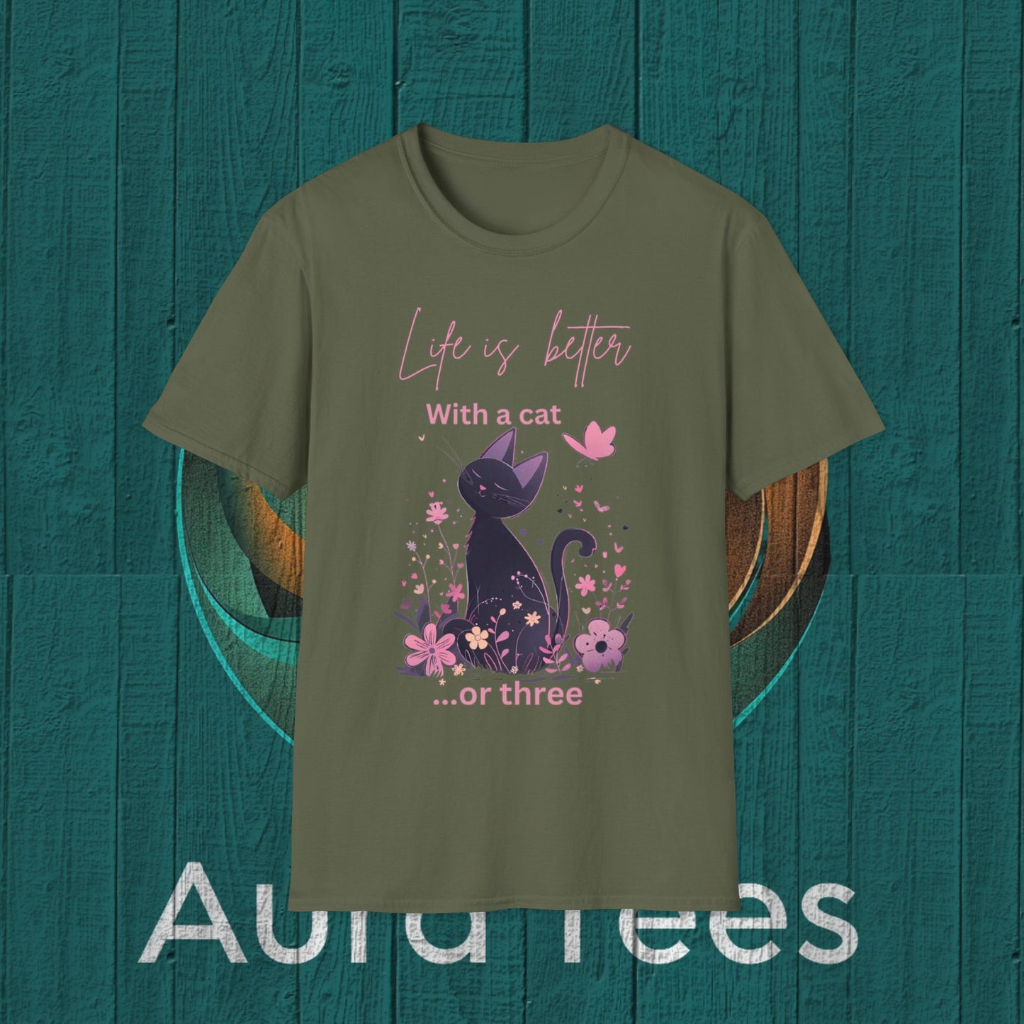 life is better cat tee