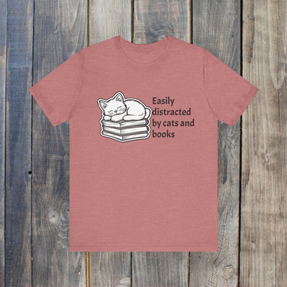 cats and books tee