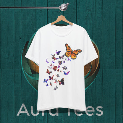 neon flock butterfly tee