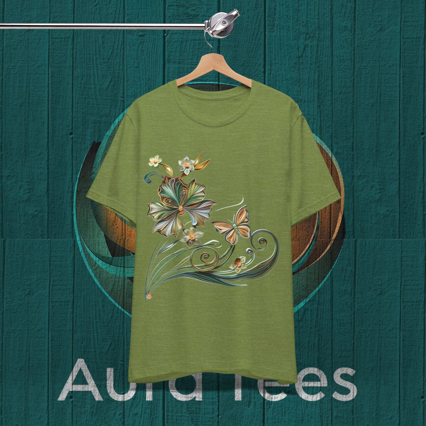 Flower butterfly paper quill tee