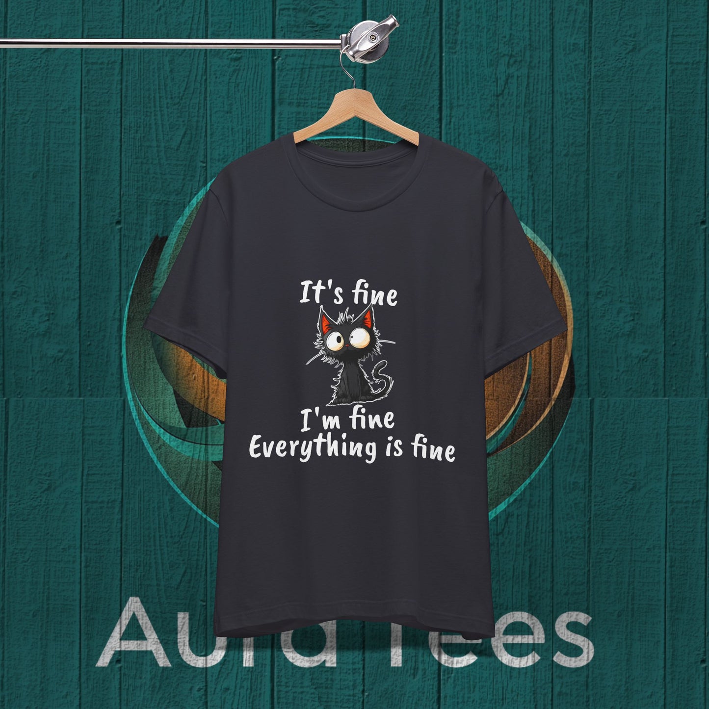 its fine I'm fine white font cat tee
