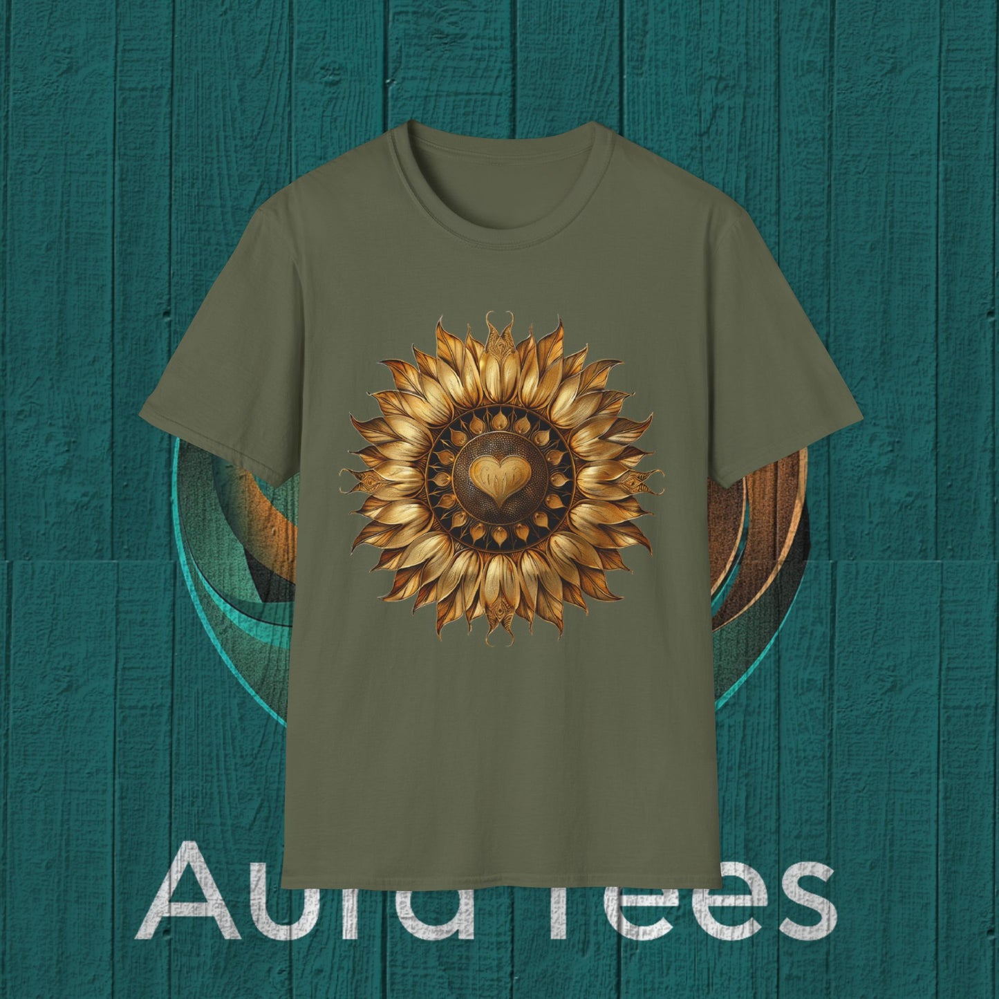 large heart sunflower tee