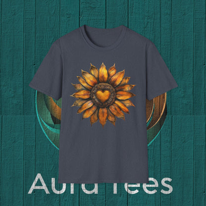vintage heart sunflower tee