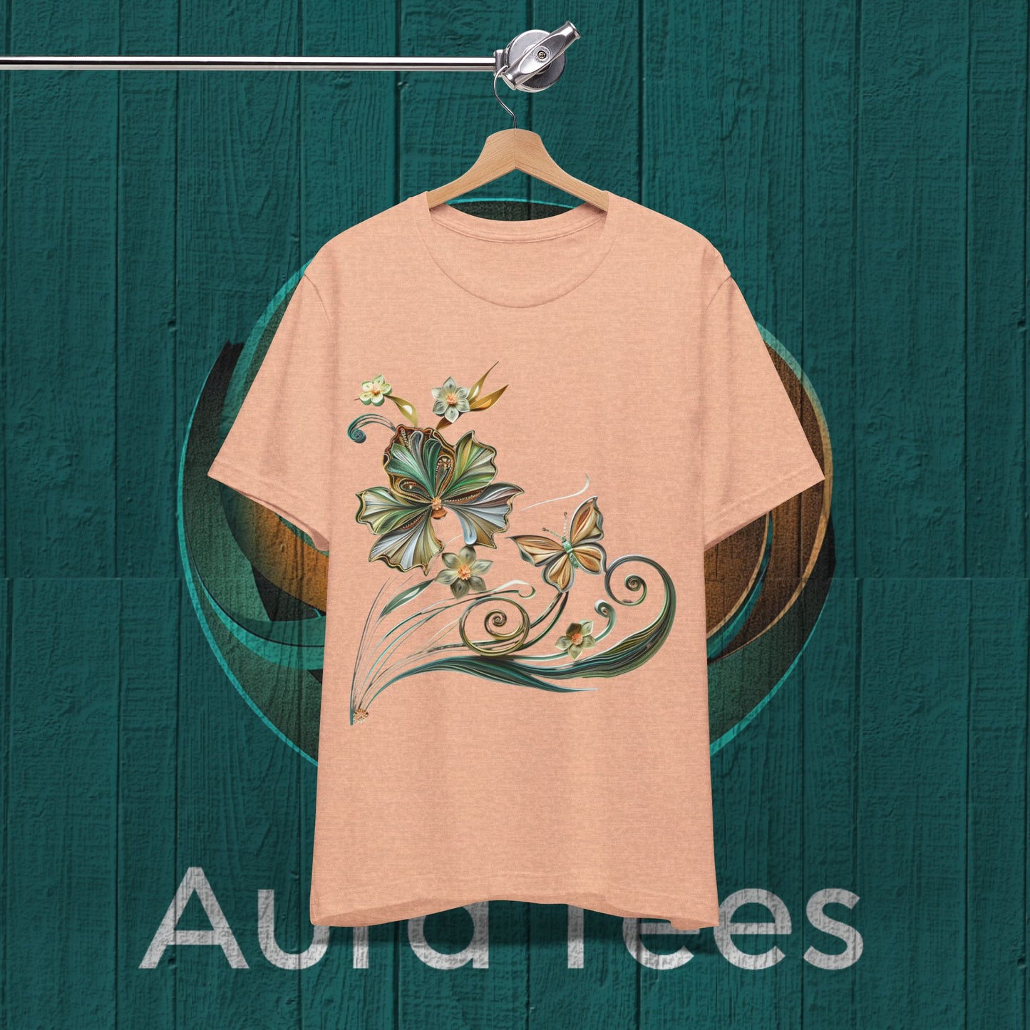 Flower butterfly paper quill tee