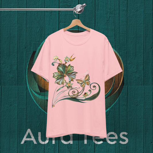Flower butterfly paper quill tee