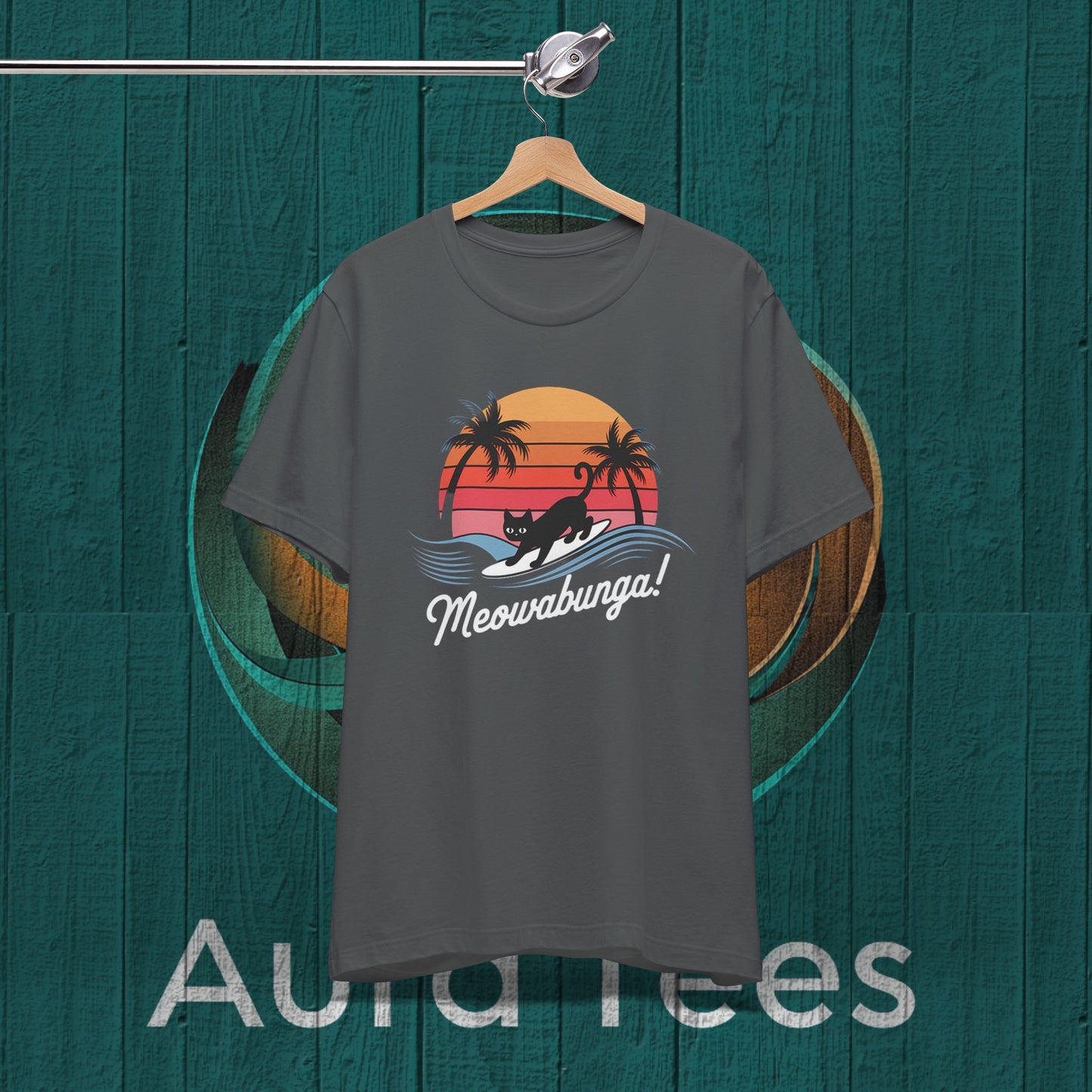 meowabunga Hawaiian cat tee