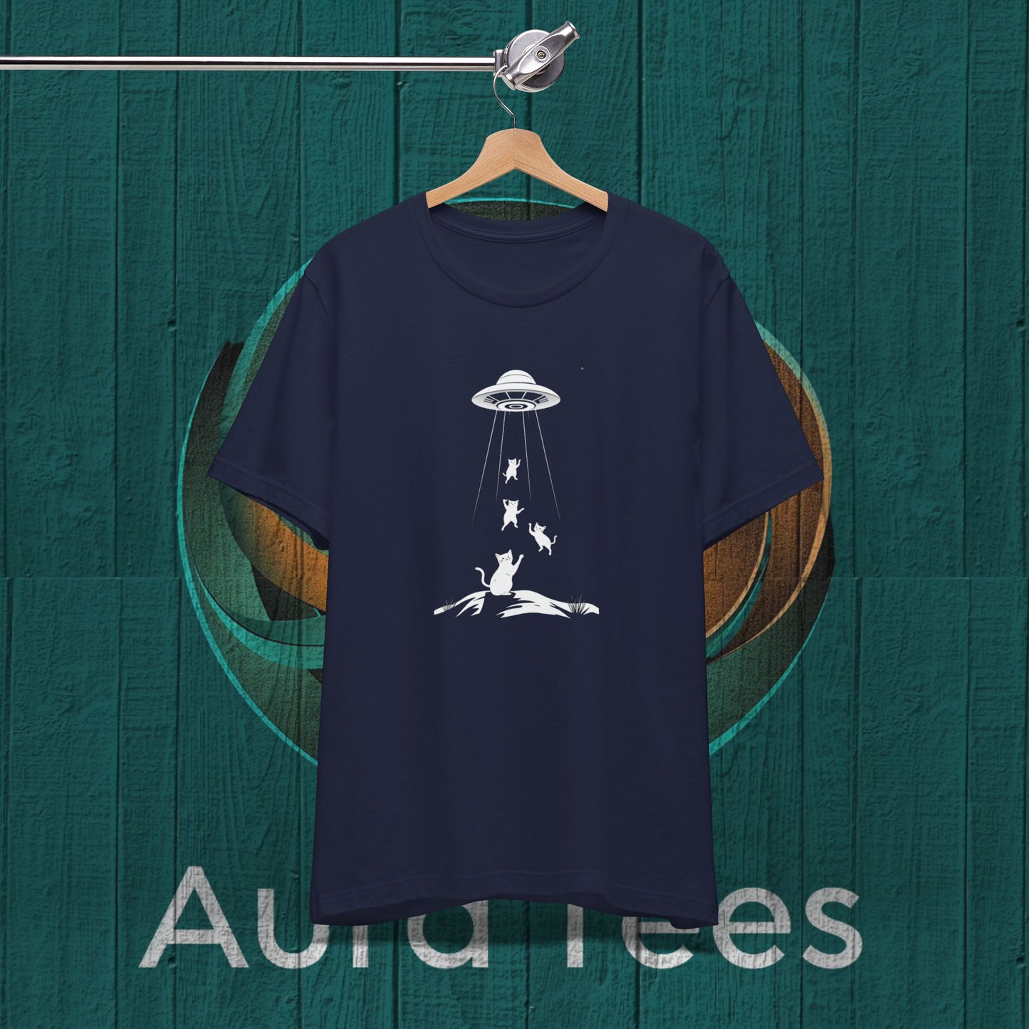 cat alien abduction tee